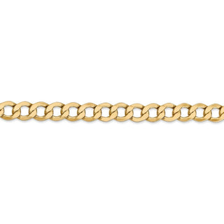 7" 14k Yellow Gold 6.5mm Semi-Solid Curb Chain Bracelet