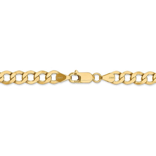 26" 14k Yellow Gold 6.5mm Semi-Solid Curb Chain Necklace