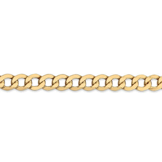 8" 14k Yellow Gold 7mm Semi-Solid Curb Chain Bracelet