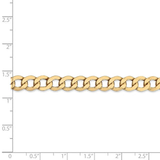 8" 14k Yellow Gold 7mm Semi-Solid Curb Chain Bracelet