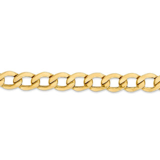 18" 14k Yellow Gold 9mm Semi-Solid Curb Chain Necklace
