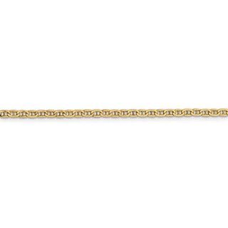 24" 14k Yellow Gold 2.4mm Semi-Solid Anchor Chain Necklace