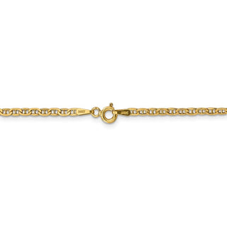 18" 14k Yellow Gold 2.4mm Semi-Solid Anchor Chain Necklace