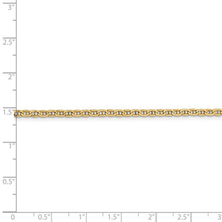 18" 14k Yellow Gold 2.4mm Semi-Solid Anchor Chain Necklace