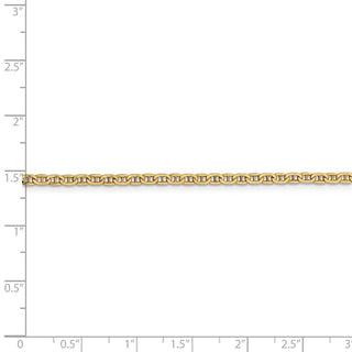 24" 14k Yellow Gold 2.4mm Semi-Solid Anchor Chain Necklace