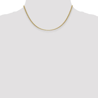 16" 14k Yellow Gold 2.4mm Semi-Solid Anchor Chain Necklace