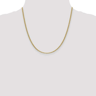 20" 14k Yellow Gold 2.4mm Semi-Solid Anchor Chain Necklace