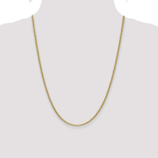 24" 14k Yellow Gold 2.4mm Semi-Solid Anchor Chain Necklace