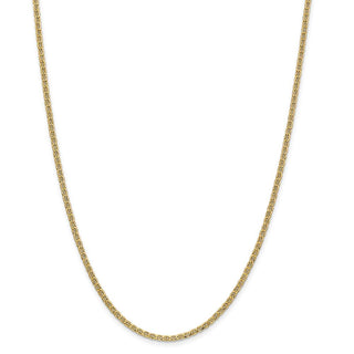 18" 14k Yellow Gold 2.4mm Semi-Solid Anchor Chain Necklace
