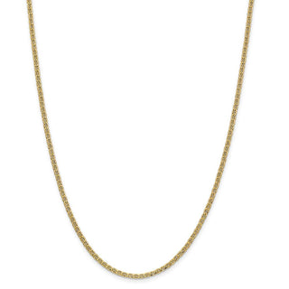 22" 14k Yellow Gold 2.4mm Semi-Solid Anchor Chain Necklace