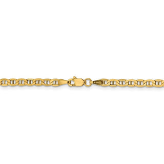 18" 14k Yellow Gold 3.2mm Semi-Solid Anchor Chain Necklace