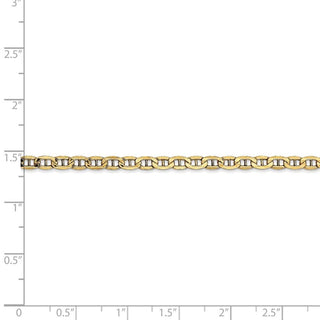 24" 14k Yellow Gold 3.2mm Semi-Solid Anchor Chain Necklace