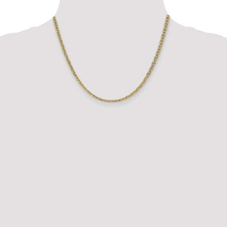 18" 14k Yellow Gold 3.2mm Semi-Solid Anchor Chain Necklace