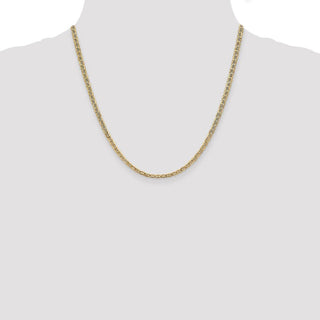 20" 14k Yellow Gold 3.2mm Semi-Solid Anchor Chain Necklace