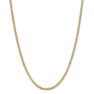 26" 14k Yellow Gold 3.2mm Semi-Solid Anchor Chain Necklace