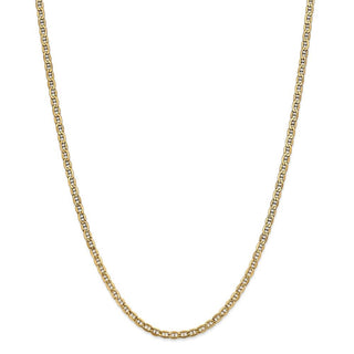 16" 14k Yellow Gold 3.2mm Semi-Solid Anchor Chain Necklace