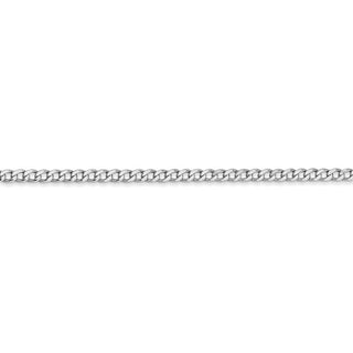 10" 14k White Gold 2.5mm Semi-Solid Curb Chain Anklet