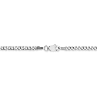 10" 14k White Gold 2.5mm Semi-Solid Curb Chain Anklet