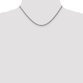 16" 14k White Gold 2.5mm Semi-Solid Curb Chain Necklace