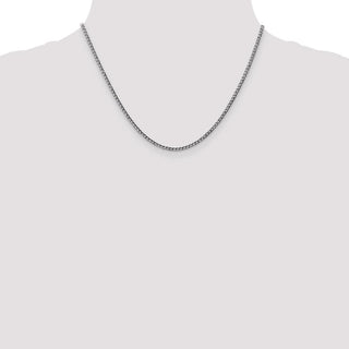 18" 14k White Gold 2.5mm Semi-Solid Curb Chain Necklace
