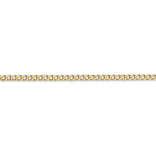 7" 14k Yellow Gold 2.5mm Semi-Solid Curb Chain Bracelet