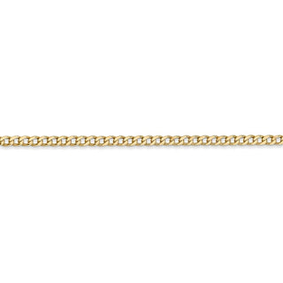 20" 14k Yellow Gold 2.5mm Semi-Solid Curb Chain Necklace