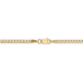 7" 14k Yellow Gold 2.5mm Semi-Solid Curb Chain Bracelet