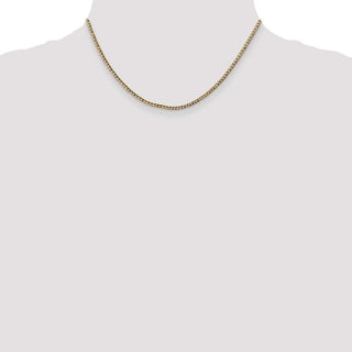 16" 14k Yellow Gold 2.5mm Semi-Solid Curb Chain Necklace