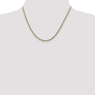 18" 14k Yellow Gold 2.5mm Semi-Solid Curb Chain Necklace