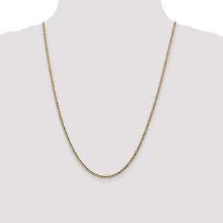 24" 14k Yellow Gold 2.5mm Semi-Solid Curb Chain Necklace