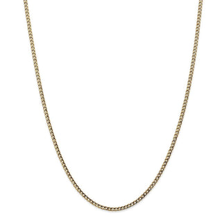 28" 14k Yellow Gold 2.5mm Semi-Solid Curb Chain Necklace