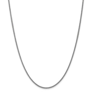 22" 14k White Gold 2mm Semi-solid 3-Wire Wheat Chain Necklace