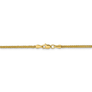 20" 14k Yellow Gold 2mm Semi-solid 3-Wire Wheat Chain Necklace