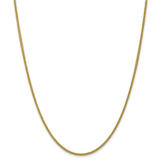 22" 14k Yellow Gold 2mm Semi-solid 3-Wire Wheat Chain Necklace