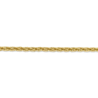 24" 14k Yellow Gold 3.3mm Diamond-cut Semi-Solid Rope Chain Necklace