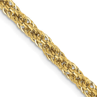 20" 14k Yellow Gold 3.3mm Diamond-cut Semi-Solid Rope Chain Necklace