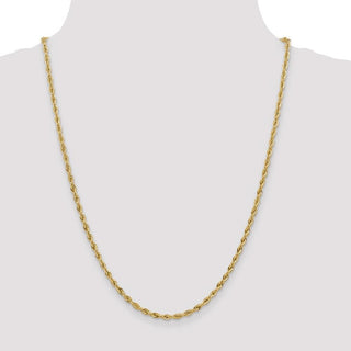 8" 14k Yellow Goldy 3.0mm Semi-Solid Rope Chain Bracelet