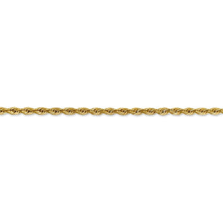24" 14k Yellow Goldy 3.0mm Semi-Solid Rope Chain Necklace