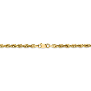 24" 14k Yellow Goldy 3.0mm Semi-Solid Rope Chain Necklace