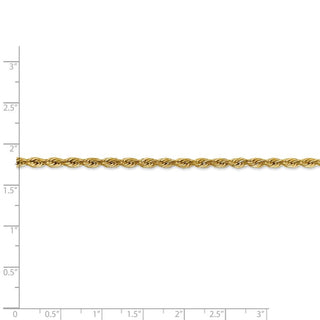 24" 14k Yellow Goldy 3.0mm Semi-Solid Rope Chain Necklace