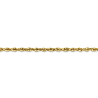 24" 14k Yellow Goldy 2.8mm Semi-Solid Rope Chain Necklace