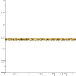24" 14k Yellow Goldy 2.8mm Semi-Solid Rope Chain Necklace