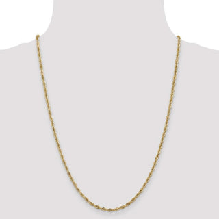 24" 14k Yellow Goldy 2.8mm Semi-Solid Rope Chain Necklace