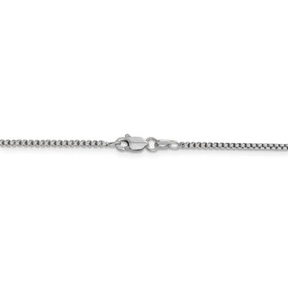 16" 14k White Gold 1.5mm Semi-Solid Round Box Chain Necklace