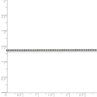 20" 14k White Gold 1.5mm Semi-Solid Round Box Chain Necklace
