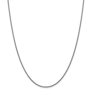 16" 14k White Gold 1.5mm Semi-Solid Round Box Chain Necklace