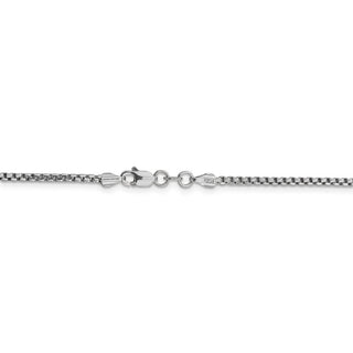 16" 14k White Gold 1.75mm Semi-Solid Round Box Chain Necklace