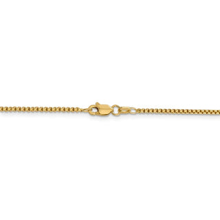 20" 14k Yellow Gold 1.5mm Semi-Solid Round Box Chain Necklace