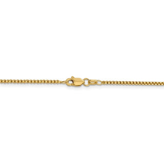 24" 14k Yellow Gold 1.5mm Semi-Solid Round Box Chain Necklace