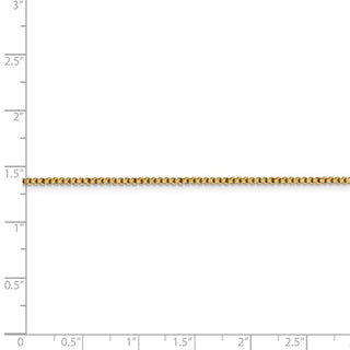 20" 14k Yellow Gold 1.5mm Semi-Solid Round Box Chain Necklace